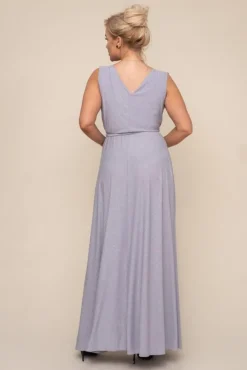 Polski Srebrna Sukienka FIANCO Maxi