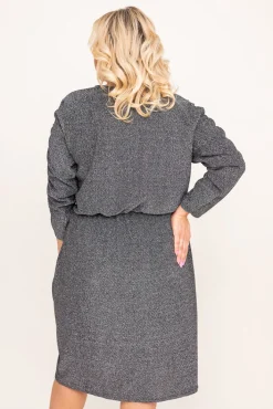 Polski Srebrna Sukienka z marszczeniem NEW YEAR