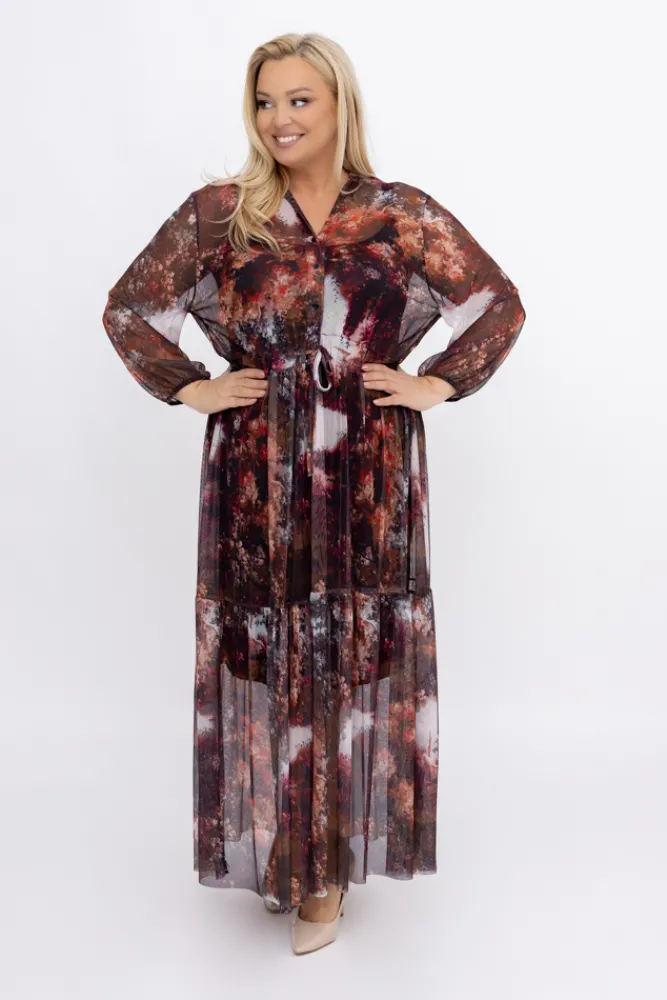 Włoski Sukienka siateczkowa EDERIO Wzór 2