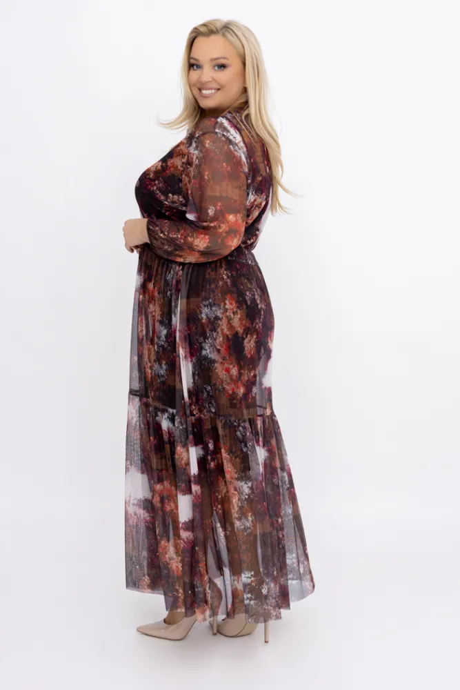 Włoski Sukienka siateczkowa EDERIO Wzór 2