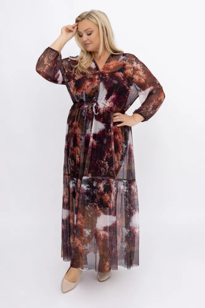 Włoski Sukienka siateczkowa EDERIO Wzór 2