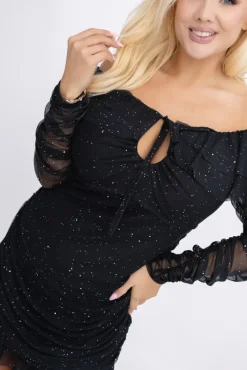 Włoski Sukienka siateczkowa z marszczeniami TERSINO Wzór 6