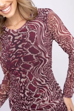 Włoski Sukienka siateczkowa z marszczeniami PRIMENTO Wzór 3