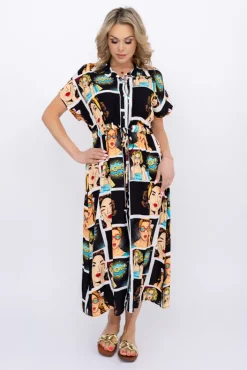 Włoski Sukienka szmizjerka MARGEN Wzór 1