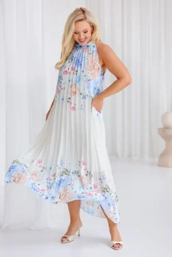 Włoski Sukienka szyfonowa LUZIO plisowana Wzór 2