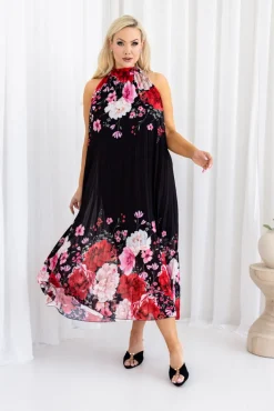 Włoski Sukienka szyfonowa LUZIO plisowana Wzór 1