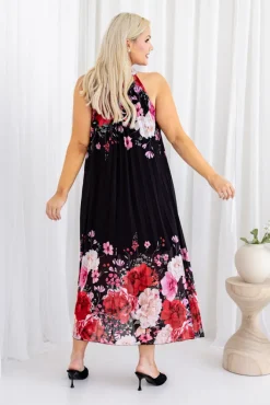 Włoski Sukienka szyfonowa LUZIO plisowana Wzór 1