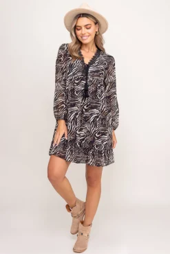 Włoski Sukienka szyfonowa TERENTO Wzór 2