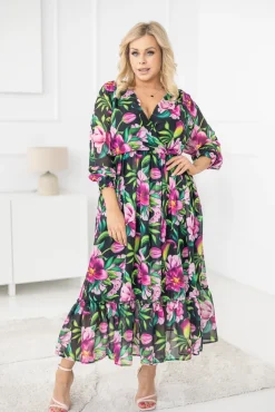 Polski Sukienka w kwiaty NESADINA Wzór 6