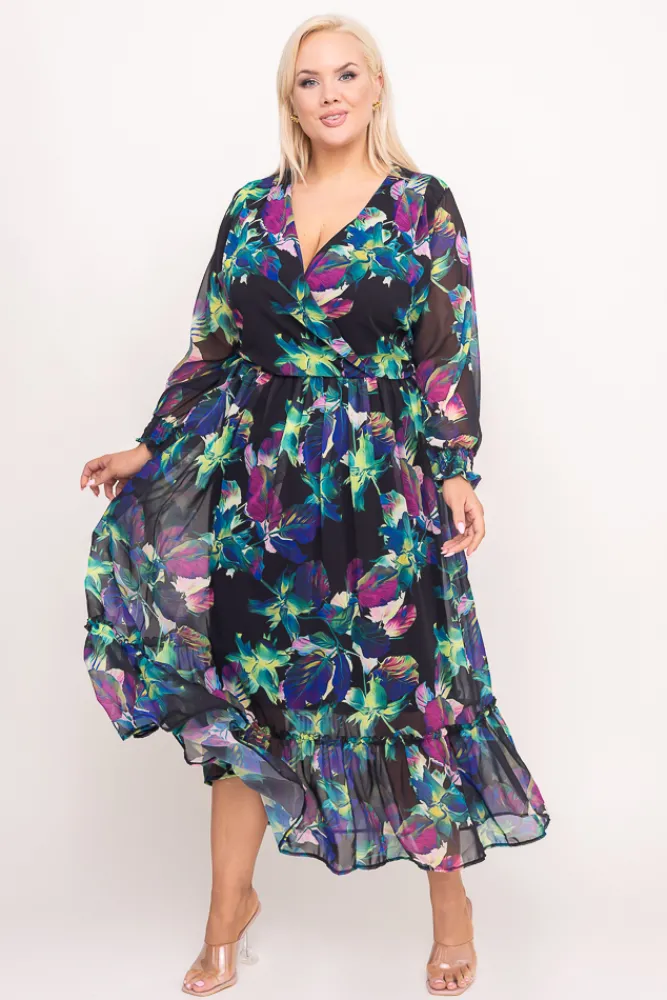 Polski Sukienka w kwiaty NESADINA Wzór 12