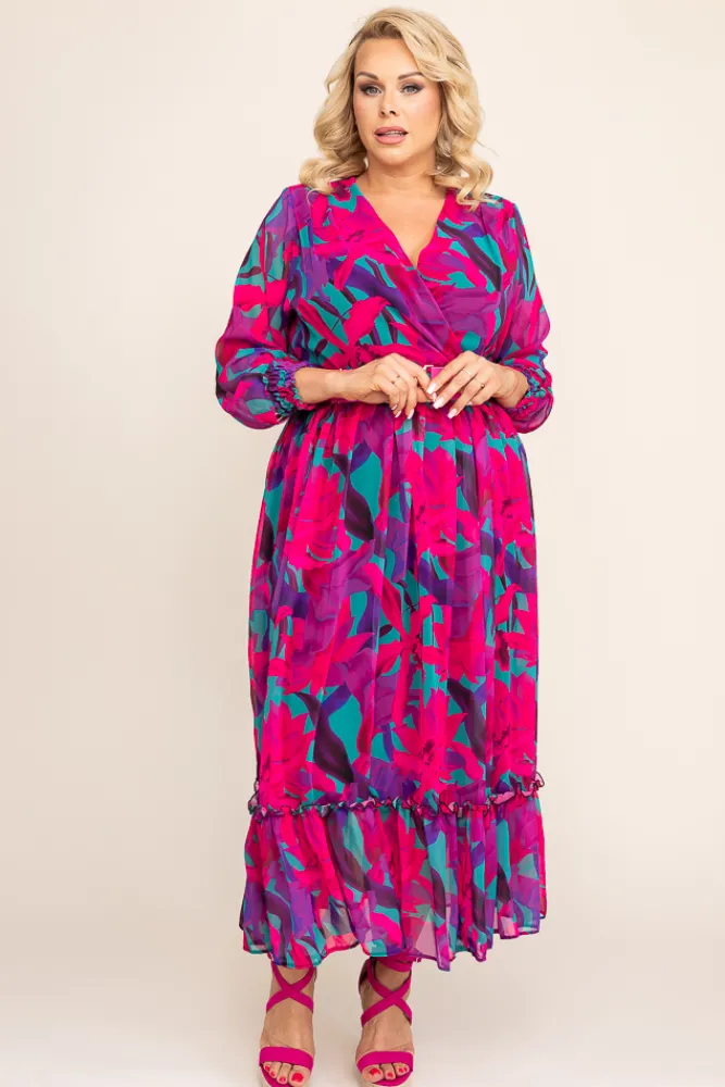 Polski Sukienka w kwiaty NESADINA Wzór 11