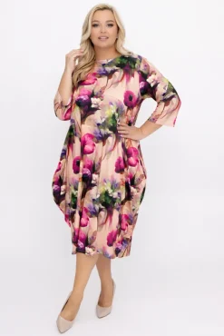 Polski Sukienka w kwiaty SELUZI Wzór 2