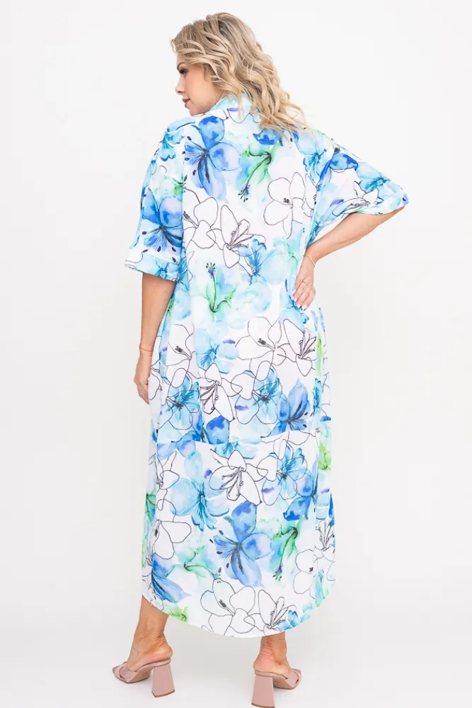 Włoski Sukienka w kwiaty VENVERO