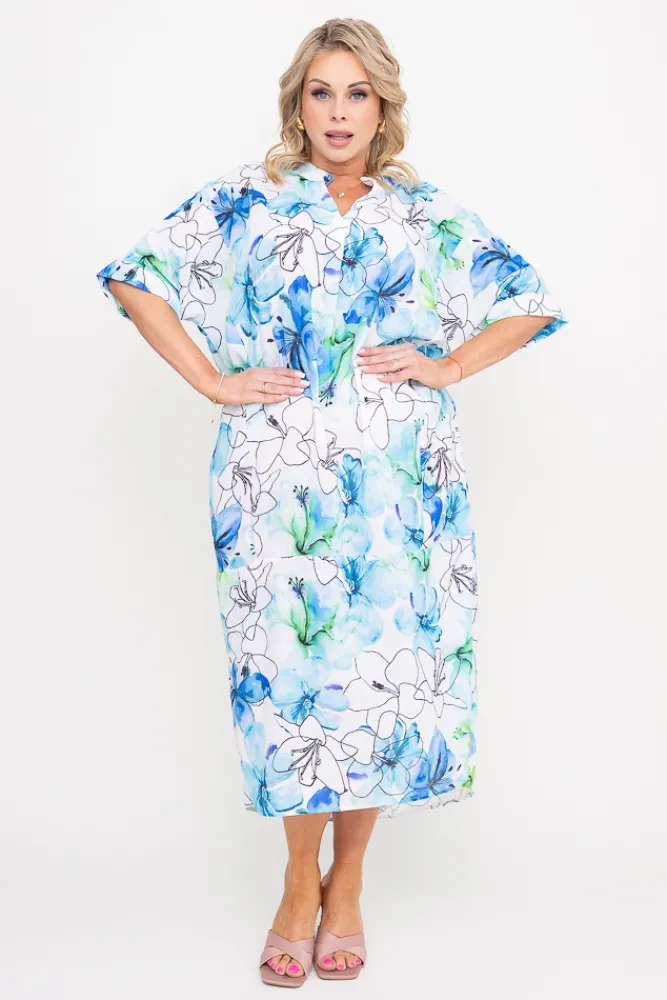 Włoski Sukienka w kwiaty VENVERO