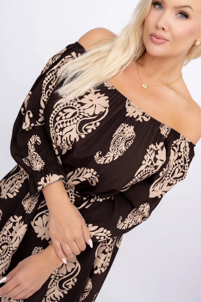 Włoski Sukienka w kwiaty VOMI Wzór 8