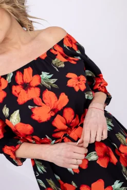 Włoski Sukienka w kwiaty VOMI Wzór 5