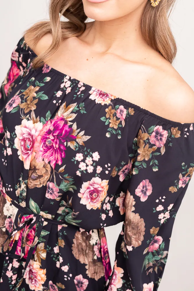 Włoski Sukienka w kwiaty VOMI Wzór 3