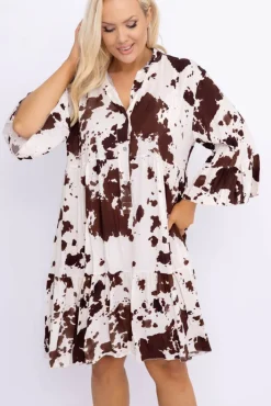 Włoski Sukienka z falbaną HERIA Wzór 2