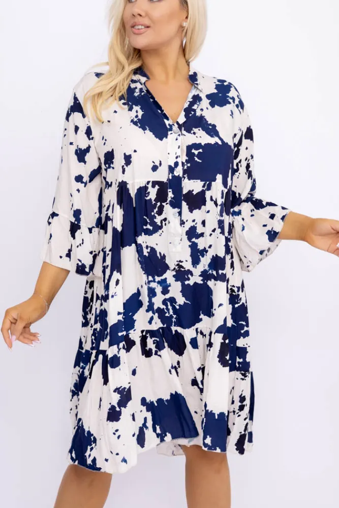 Włoski Sukienka z falbaną HERIA Wzór 3