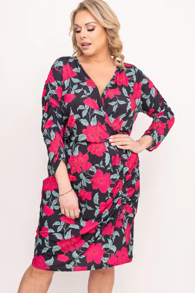 Polski Sukienka z marszczeniem VENUI Wzór 4