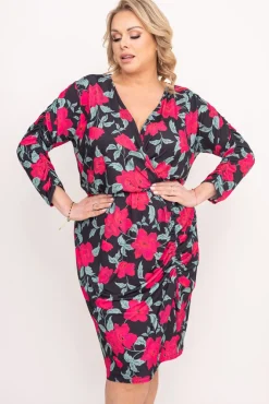 Polski Sukienka z marszczeniem VENUI Wzór 4