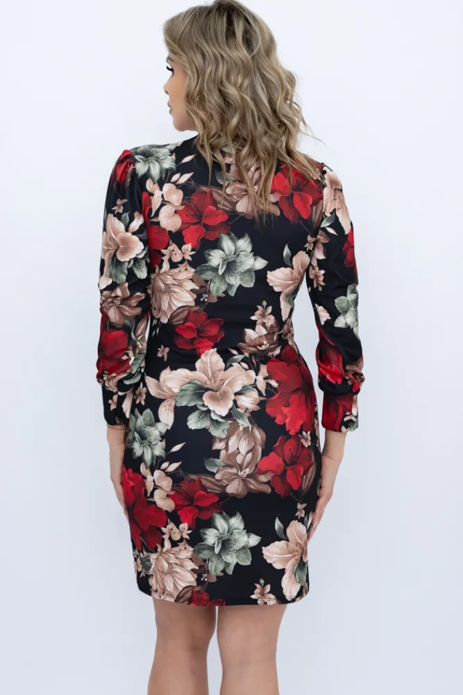 Włoski Sukienka z marszczeniem VISTERO Wzór 1