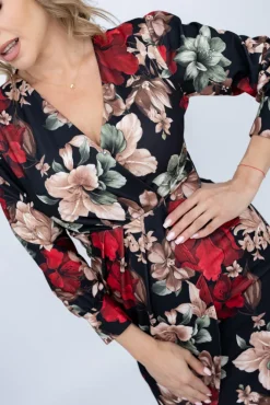 Włoski Sukienka z marszczeniem VISTERO Wzór 1