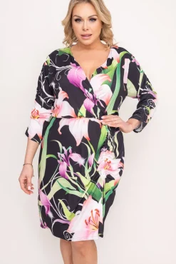 Polski Sukienka z marszczeniem VENUI Wzór 1