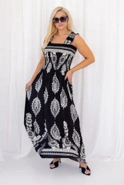 Włoski Sukienka z marszczonym dekoltem LIGURIO Wzór 3