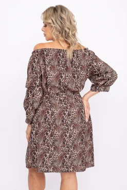 Włoski Sukienka z marszczonymi rękawami LAMPERO