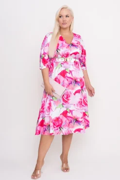 Polski Sukienka z paskiem GESINA Wzór 1