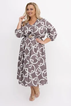 Włoski Sukienka z paskiem VERBIO Wzór 3