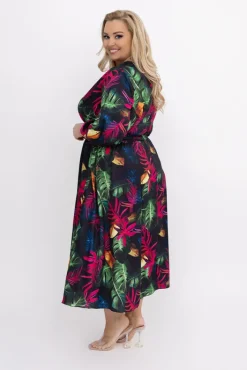 Włoski Sukienka z paskiem VERBIO Wzór 5