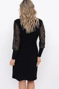 Polski Sukienka z przezroczystymi rękawami KALBI Wzór 5