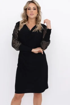 Polski Sukienka z przezroczystymi rękawami KALBI Wzór 5