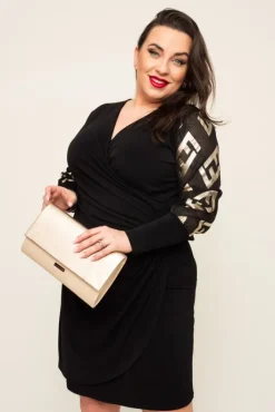 Polski Sukienka z przezroczystymi rękawami KALBI Wzór 1