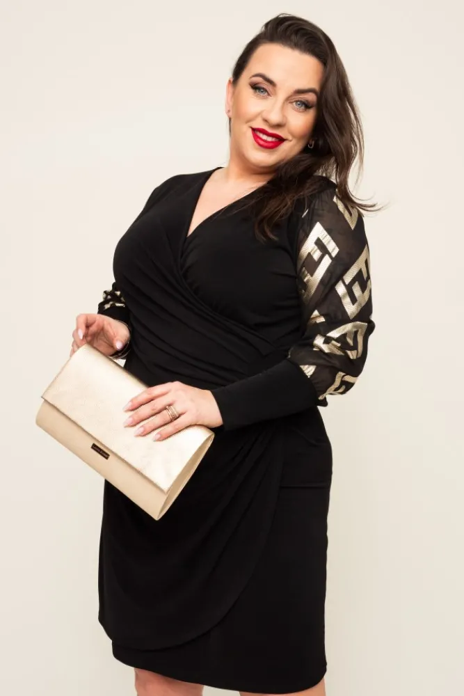 Polski Sukienka z przezroczystymi rękawami KALBI Wzór 1