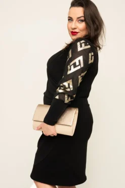 Polski Sukienka z przezroczystymi rękawami KALBI Wzór 1