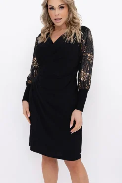 Polski Sukienka z przezroczystymi rękawami KALBI Wzór 6