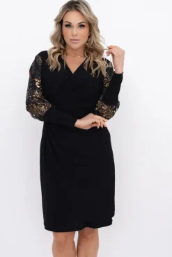 Polski Sukienka z przezroczystymi rękawami KALBI Wzór 6