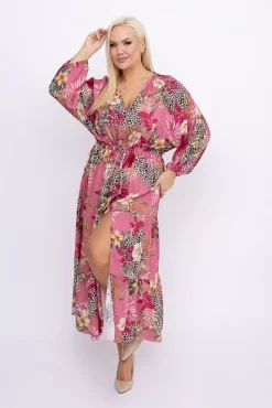 Włoski Sukienka z rozcięciem PEIORI Wzór 1