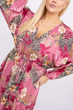 Włoski Sukienka z rozcięciem PEIORI Wzór 1