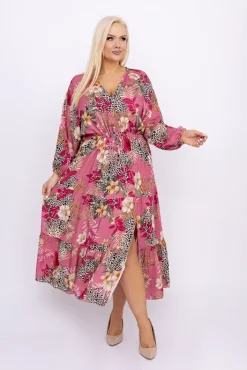 Włoski Sukienka z rozcięciem PEIORI Wzór 1