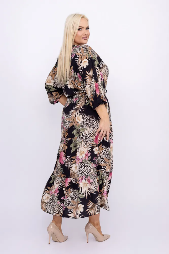 Włoski Sukienka z rozcięciem PEIORI Wzór 4