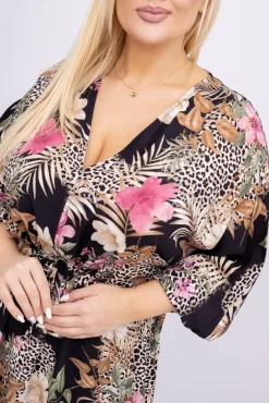 Włoski Sukienka z rozcięciem PEIORI Wzór 4