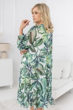 Polski Sukienka z wiązanym dekoltem TEMENA Wzór 3