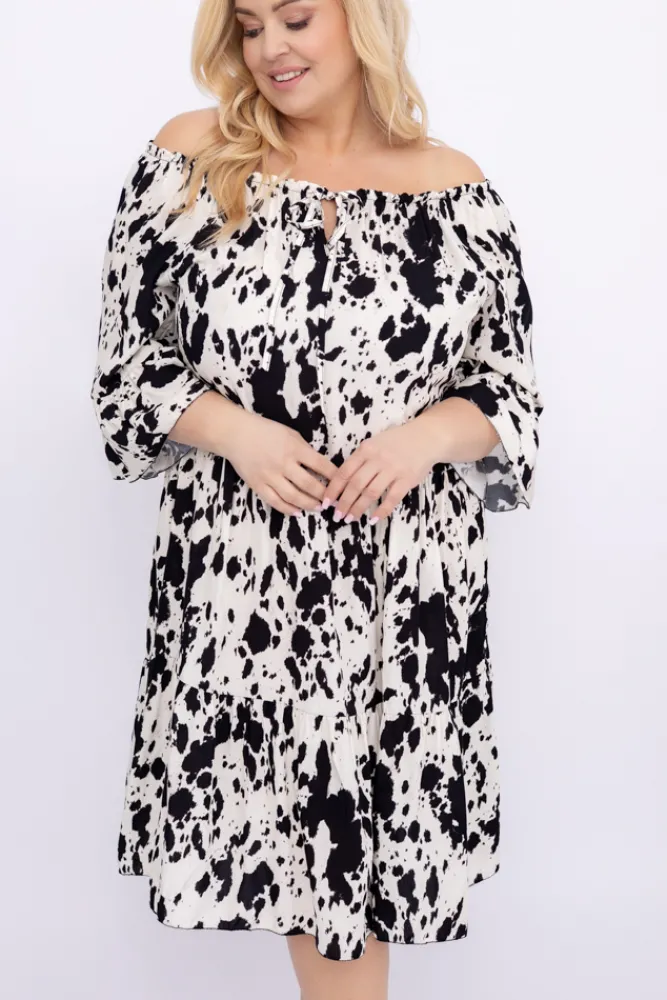 Włoski Sukienka z wiązanym dekoltem HESTIA Wzór 4