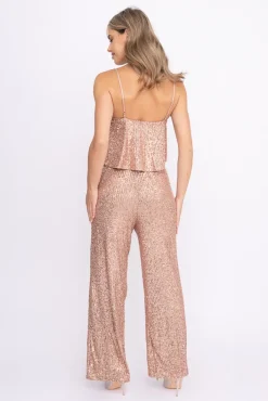 Damskie Włoski Szampańsko- Kombinezon z cekinami MONTERO
