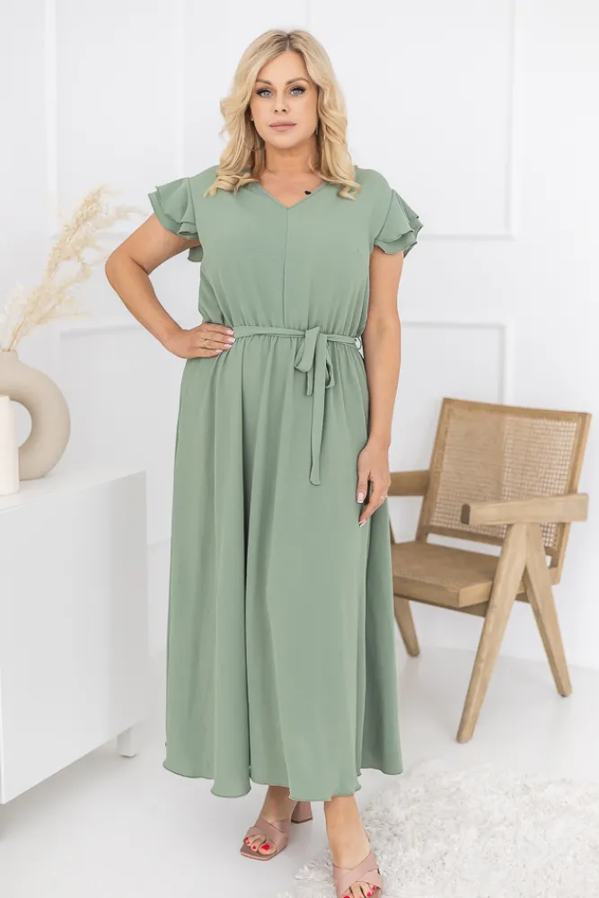 Polski Szałwiowa Sukienka BLANCY