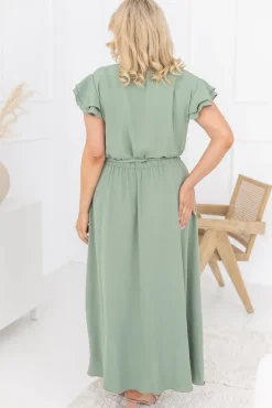 Polski Szałwiowa Sukienka BLANCY